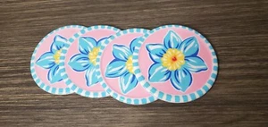 Blue Daffodil Melamine Linens & Things Coaster Set of 4 - Imagen 1 de 3