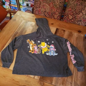 Winnie The Pooh Christmas Sweater S Sm Gray Kids Women's Tigger Piglet Eeyore - Picture 1 of 10
