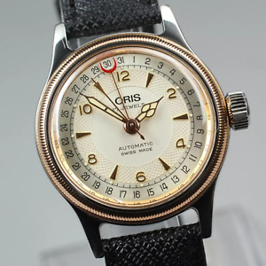 Vintage Exc+5 ORIS Big Crown Pointer Date 7400C Men's Automatic Watch Gold 32mm