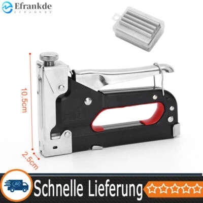 Profi Tacker Handtacker Set mit 600 Klammern für Dekoration Möbel Accessories DE - Bild 1 von 4
