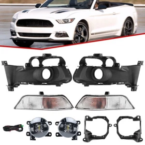 Front Turn Signal Light w/ LED Fog Light Cover Wiring For 2015-2017 Ford Mustang - Picture 1 of 20