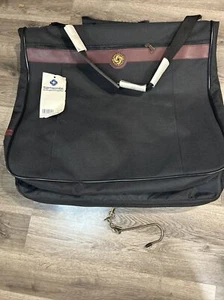 Vintage Samsonite Luggage / Hanging Suit Bag in Jet Black With Brown Trim - Picture 1 of 14