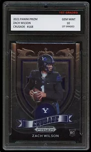 Zach Wilson 2021 Panini Prizm Crusade 1st Graded 10 Rookie Card RC NFL NY JETS  - Bild 1 von 1