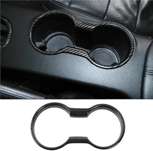Car Water Cup Holder Frame Decoration for Ford Mustang Black Carbon Fiber - Picture 1 of 5