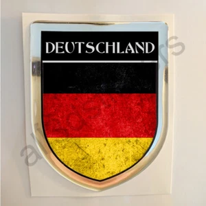 Aufkleber Deutschland Kfz-Aufkleber Emblem Flagge 3D Dreckig Fahne Harz Gewölbt - Picture 1 of 1