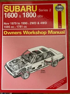 Haynes Car Workshop Manual for SUBARU Series 2 1600 & 1800 1979 to 1990. V Good. - Picture 1 of 5