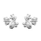 Frog With Crown Ear Studs Silver Symbol Jewelry - New