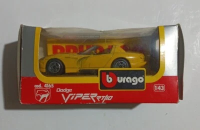 Bburago Dodge Viper RT/10 Die Cast Metal 1990 Vintage - Immagine 1 di 3