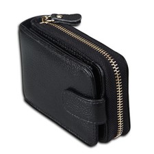 Mens Casual RFID Bifold Leather Card Wallet Security ID Blocking Zip Card Holder