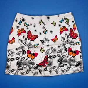 Lady Hagen Golf Skort Schmetterlinge Blumen Gr. 6 weiß schwarz orange - Bild 1 von 4