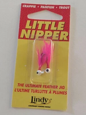 Lindy Little Nipper Fishing Jig 1/64 oz Pink 2 Pack qualify hand tied feather - Image 1 of 4