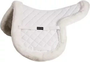 Equinavia Eidsvoll Shaped Show Saddle Pad with Fleece Trim - White - L - Picture 1 of 1