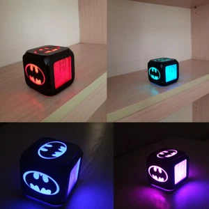 The Batman Digital USB LED Night Light Alarm Clock 7 Colors Kids Room Lamp Gifts - Picture 1 of 12