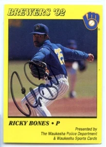 Ricky Bones signed autographed AUTO 1992 Brewers Police card - Imagen 1 de 1