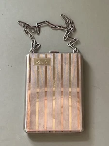 1920 Sterling Silver & 14k gold Art Deco compact Bebe - Picture 1 of 6