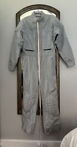 Vintage Gray Motorcycle Racing Jumpsuit Coveralls Padded Light Cotton