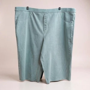 Susan Graver Jeans QVC Women’s Light Blue Stretch Denim Pull On Capris Size 22W - Picture 1 of 8