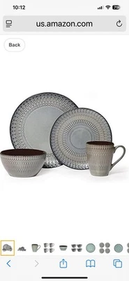 Juego de vajilla de gres Mikasa Gourmet Basics Broadway 30 piezas servicio para 8 usado Foto 1 de 4