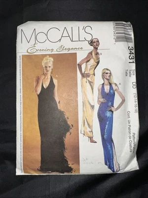 Mccall’s Evening Elegance 3438 Size DD 12-18 Mrs. Petite Lined Gowns UNCUT - Image 1 of 2