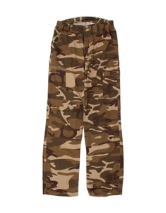 VINTAGE Womens Straight Cargo Trousers UK 10 Small W26 L29 Brown BS45 - Picture 1 of 3