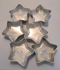 6 Vtg Aluminum Star Shape Desert Molds Mini Pans Cakes Jello Pudding Tarts 