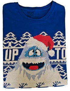 Rudolph das rotnasige Rentier Erwachsene blau Kurzarm T-Shirt Schnee gut Gr. L - Bild 1 von 4
