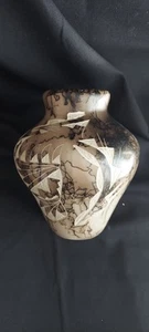 Vintage Navajo Horse Hair Pottery Vase Artist Signed - Picture 1 of 6