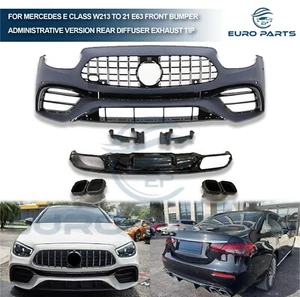 For 2021-2023 Benz E-Class W213 to 21 E63 Front Bumper+Rear Diffuser Exhaust Tip - Picture 1 of 5