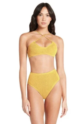 NEU OHNE ETIKETT BOUND BY BOND-EYE 2ER SET SELENA/PALMER GERIPPTER BIKINI SONNIG DAMEN EINHEITSGRÖSSE $ 185 - Bild 1 von 4