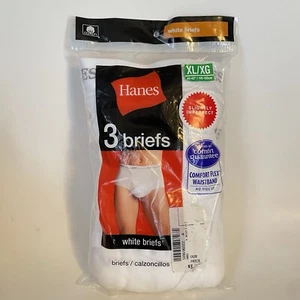 Hanes 3 White Briefs Slightly Imperfect Comfort Flex Waistband Men's XL NEW 2010 - Picture 1 of 6