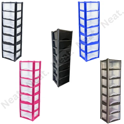 Drawer Plastic Storage Tower Unit Organizer Home Office School Storage Chest - Image 1 of 4