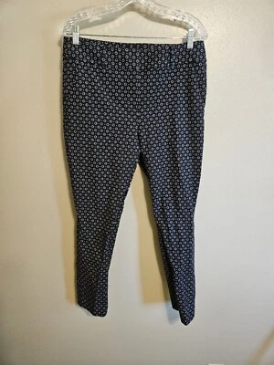 Pantalones Ann Taylor Loft para mujer Marisa ajustados tiro alto rosa azul talla 10 Foto 1 de 3