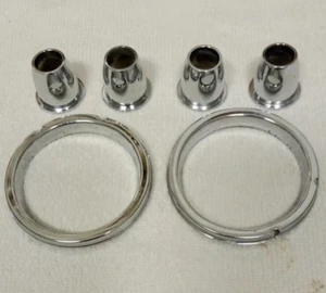 1957 Chevy Instrument Cluster Chrome Indicator Lights and Gauge Bezels - Picture 1 of 2