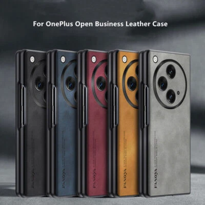 For OnePlus Open, Luxury Shockproof Business Retro Leather Hybrid Case Cover