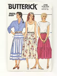 Vintage Butterick Pattern 3185 Boho Flounced Skirts Sizes 14 16 18 Has Been Cut - Picture 1 of 7