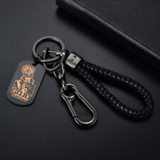 Jujutsu Kaisen Fashion Metal Keychain Pendant PU Braided Hand Rope Keyring Gift