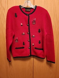 Vintage Austria Tiroler Walk Sweater 100% Lambswool Sz 10/40 - Picture 1 of 8