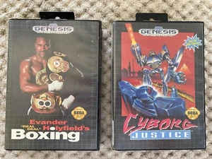Real Deal Boxing / Cyborg Justice (Sega Genesis, 1992 1993) Untested w Case - Picture 1 of 4