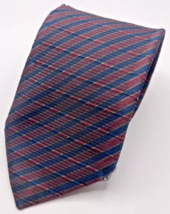 Pierre Balmain Herren Krawatte 100% Seide rot und blau Streifenmuster Vintage - Bild 1 von 11