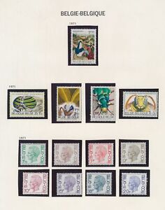 XE04697 Belgium 1971 king Baudouin insects bugs fine lot MNH fv 106,75 BEF