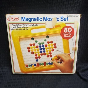 Redbox Magnetic Mosaic Set 1986 Magic Moving Beads Vintage Toy Game - Picture 1 of 3