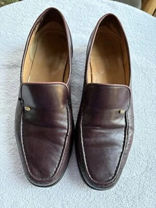 Bruno Magli Schuhe Herren 12M Darcey Braun Leder Halbschuhe Messing Logo Handarbeit Italien - Bild 1 von 13