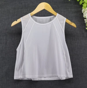 Lululemon Women's Light Gray Sculpt Tank Cropped Cutout Sleeveless Top 8 - Picture 1 of 8
