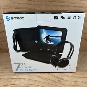 New Ematic - EPD707BL - Portable DVD Player - 7" Display - 480 x 234 - Black - Picture 1 of 7
