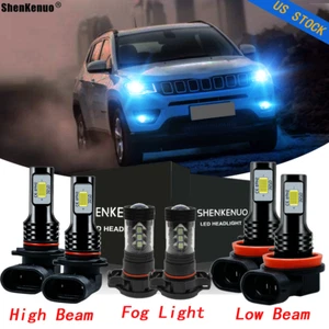 Kit combinado de 6 faros LED + bombillas antiniebla azul hielo para Jeep Compass 2011-2013 - Imagen 1 de 12