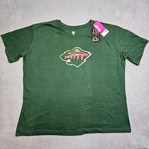 Minnesota Wild Shirt Women's 2X Brown Short Sleeve Graphic Tee NHL Fan - Picture 1 of 14
