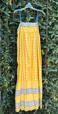 NUEVO $278 Vestido Joie "Dottie" Largo Amarillo Algodón y Seda Sin Mangas Talla Mediana Foto 1 de 4
