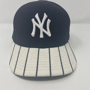 New York Yankees Baseball Hat Cap White Stripe Bill Blue Cap Fitted New Era 7 - Picture 1 of 11