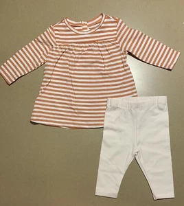 NEW Baby Girls Blouse Shirt & Leggings Pants Set Outfit Orange Various Sizes - Picture 1 of 8
