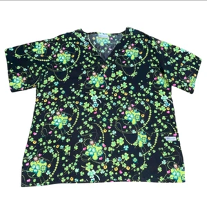 Blusa Médica Para Mujer Uniforme Advantage Día de San Patty Trébol Duende Talla XL - Imagen 1 de 8